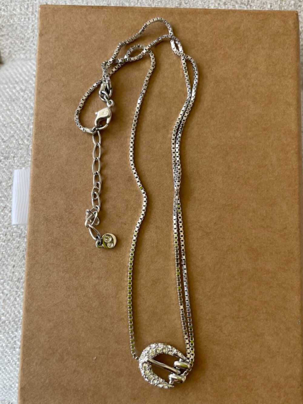 Like new Swarovski belt buckle necklace vintage